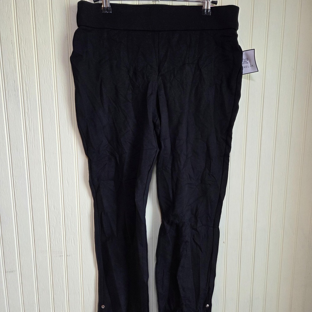 Rafaella Dress Pants Womens SP Black Ponte Pull On Elastic Waist Stretch